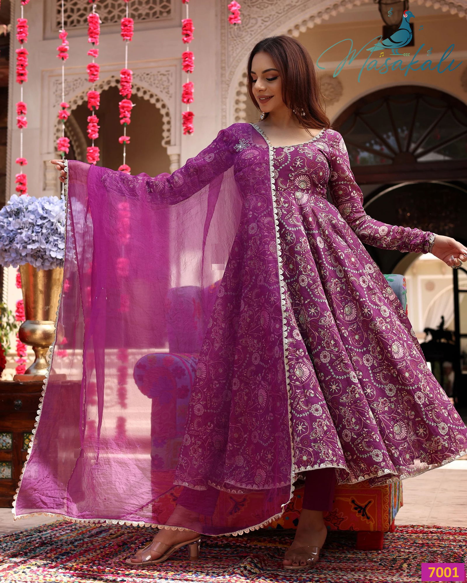 Masakali Vol 07 Masleen Printed Long Anarkali Kurtis With Bottom Dupatta Wholesale Market In Surat